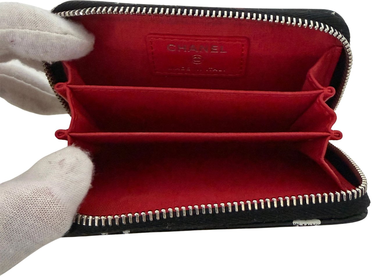 Louis Vuitton Chanel CC Lammleder Geldbörse Multicolor  / sehr gut Zwart