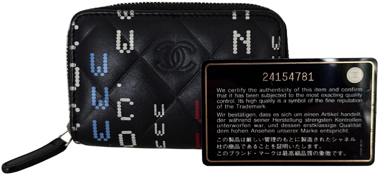 Louis Vuitton Chanel CC Lammleder Geldbörse Multicolor  / sehr gut Zwart