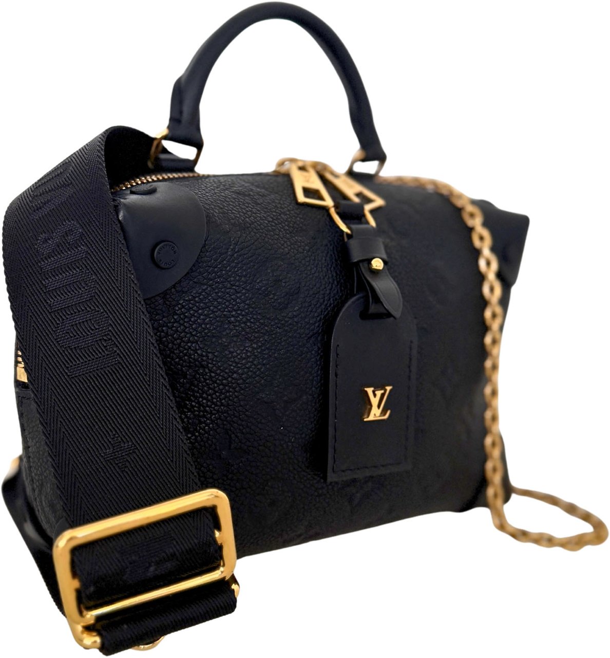 Louis Vuitton Louis Vuitton Petite Malle Souple Leder M45393 schwarz Fullset / neuwertig Zwart