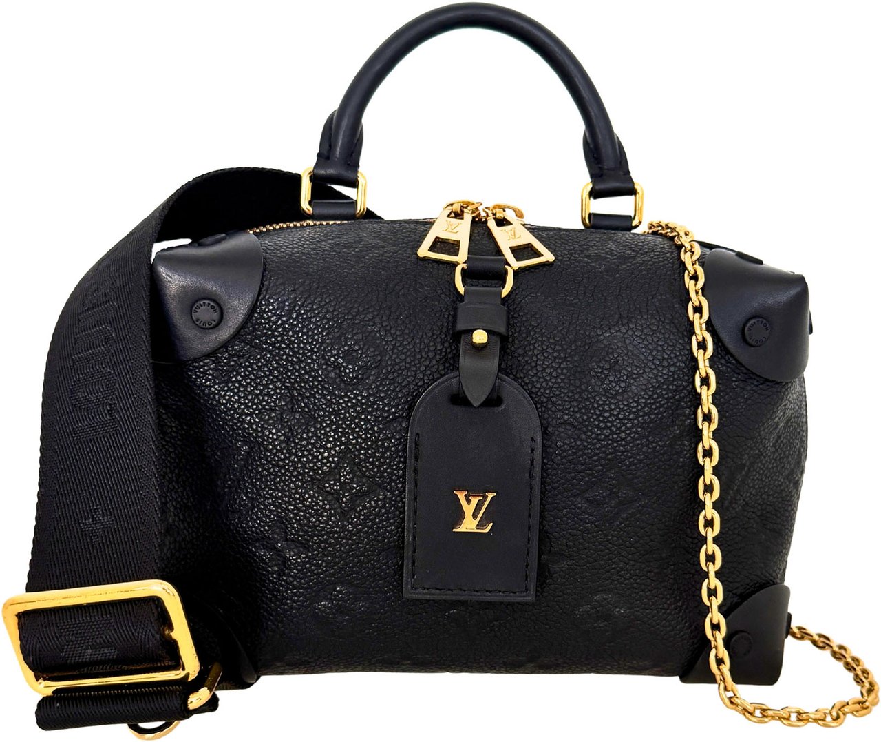 Louis Vuitton Louis Vuitton Petite Malle Souple Leder M45393 schwarz Fullset / neuwertig Zwart