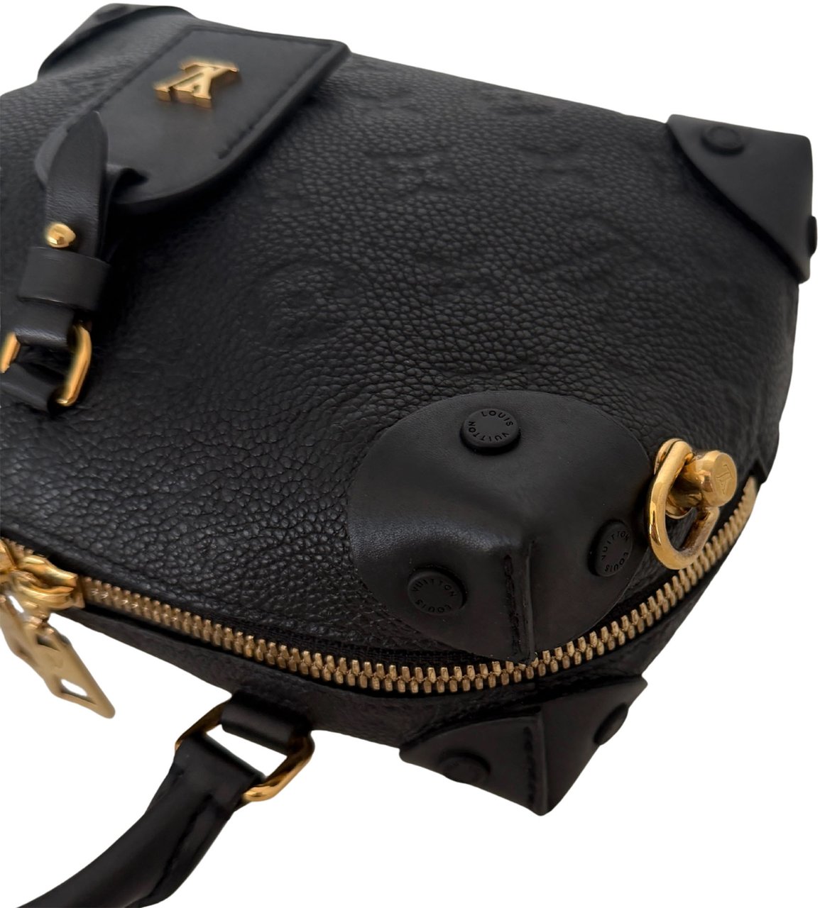 Louis Vuitton Louis Vuitton Petite Malle Souple Leder M45393 schwarz Fullset / neuwertig Zwart