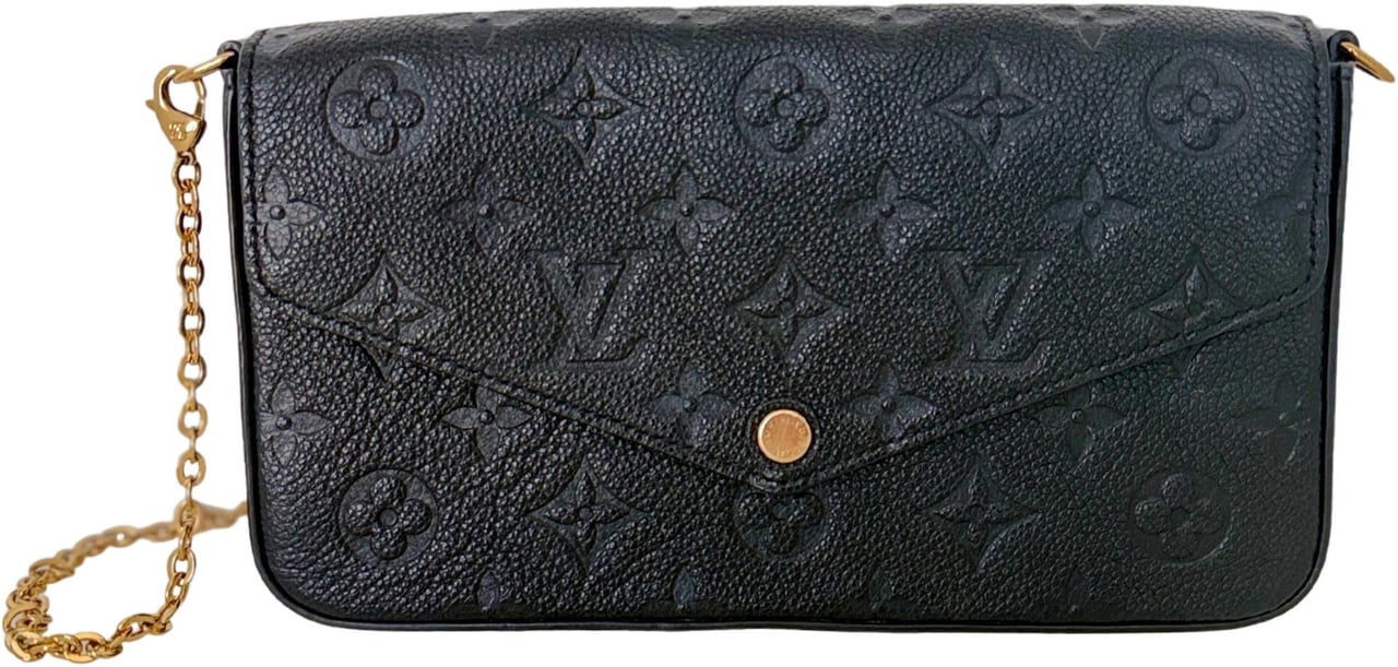 Louis Vuitton Louis Vuitton Félicie Pochette Empreinte Leder schwarz Fullset / sehr gut Zwart