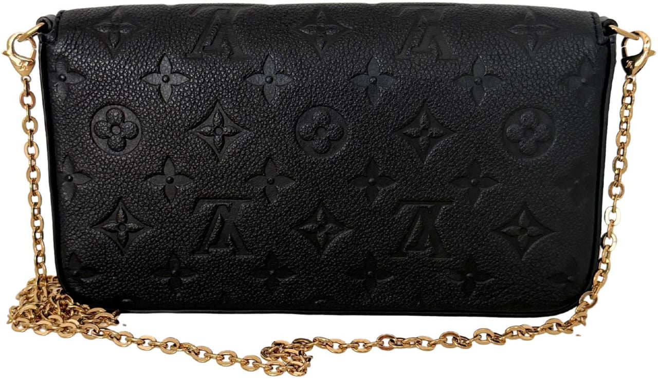 Louis Vuitton Louis Vuitton Félicie Pochette Empreinte Leder schwarz Fullset / sehr gut Zwart