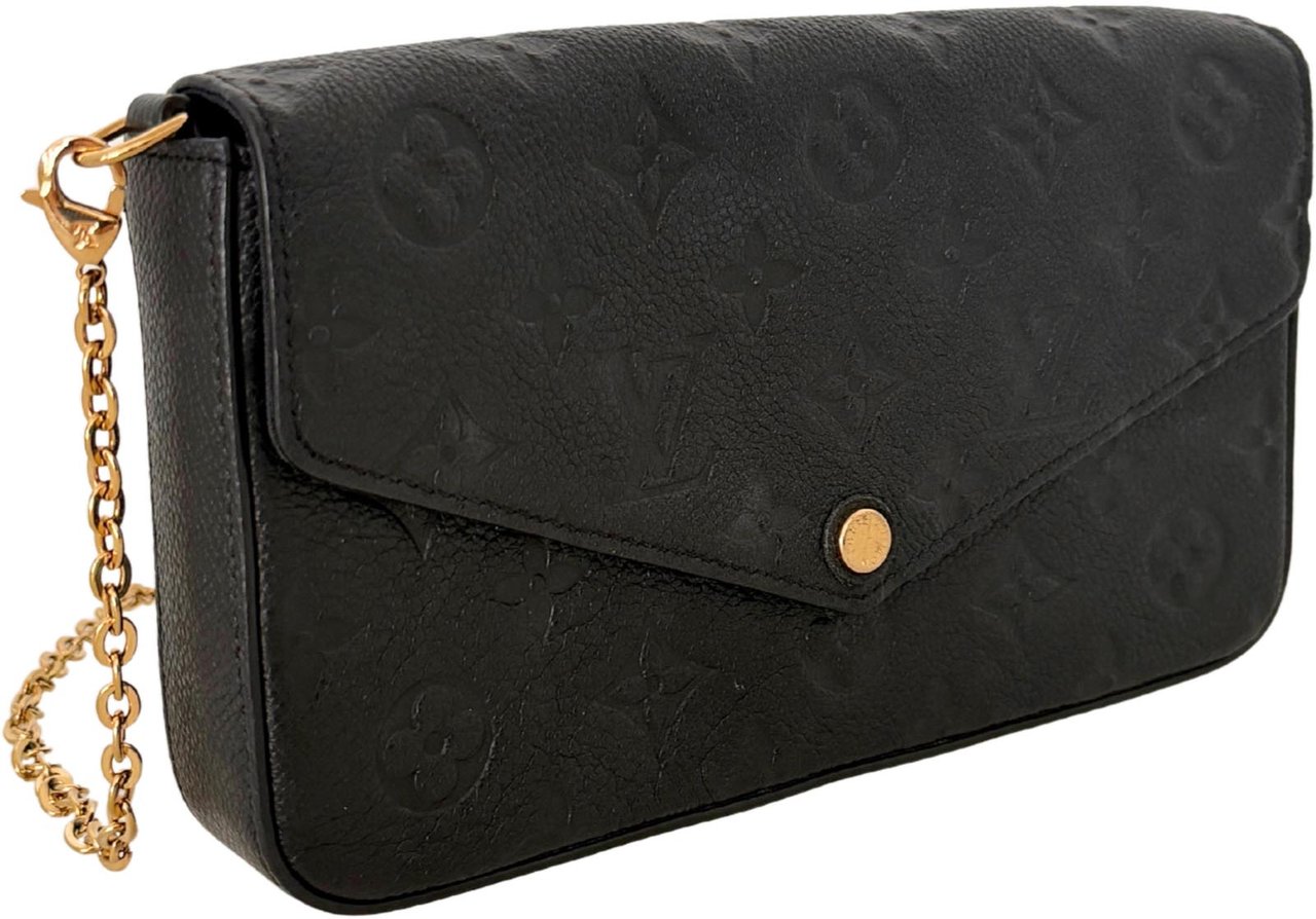 Louis Vuitton Louis Vuitton Félicie Pochette Empreinte Leder schwarz Fullset / sehr gut Zwart