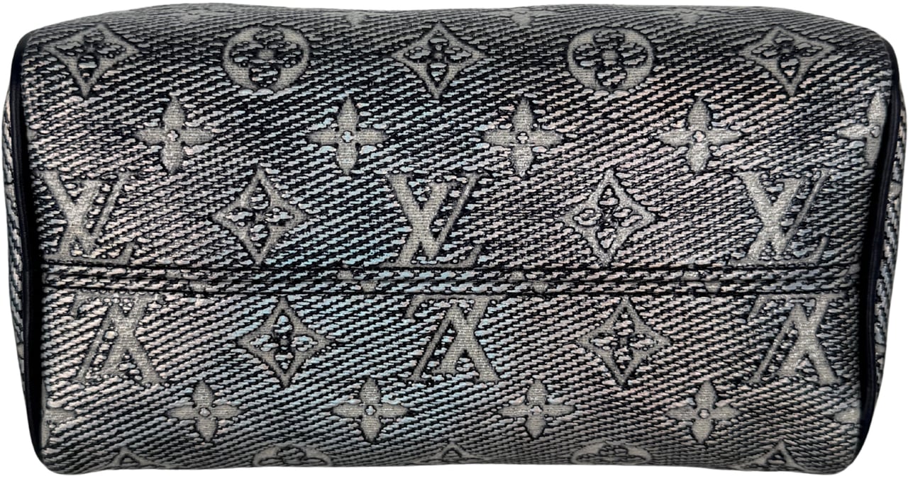 Louis Vuitton Speedy Bandouliere 20 Monoglam M23069 Full Set Blauw