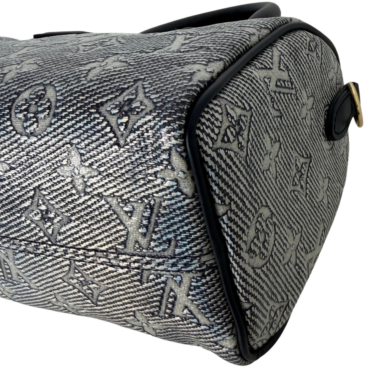 Louis Vuitton Speedy Bandouliere 20 Monoglam M23069 Full Set Blauw
