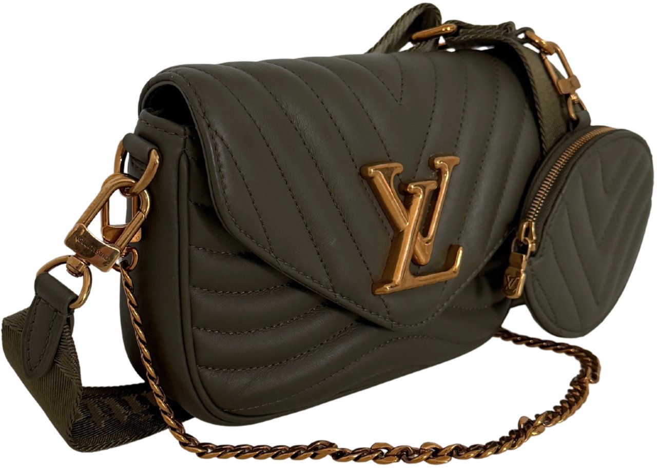 Louis Vuitton New Wave Multi Pochette Leather khaki Groen