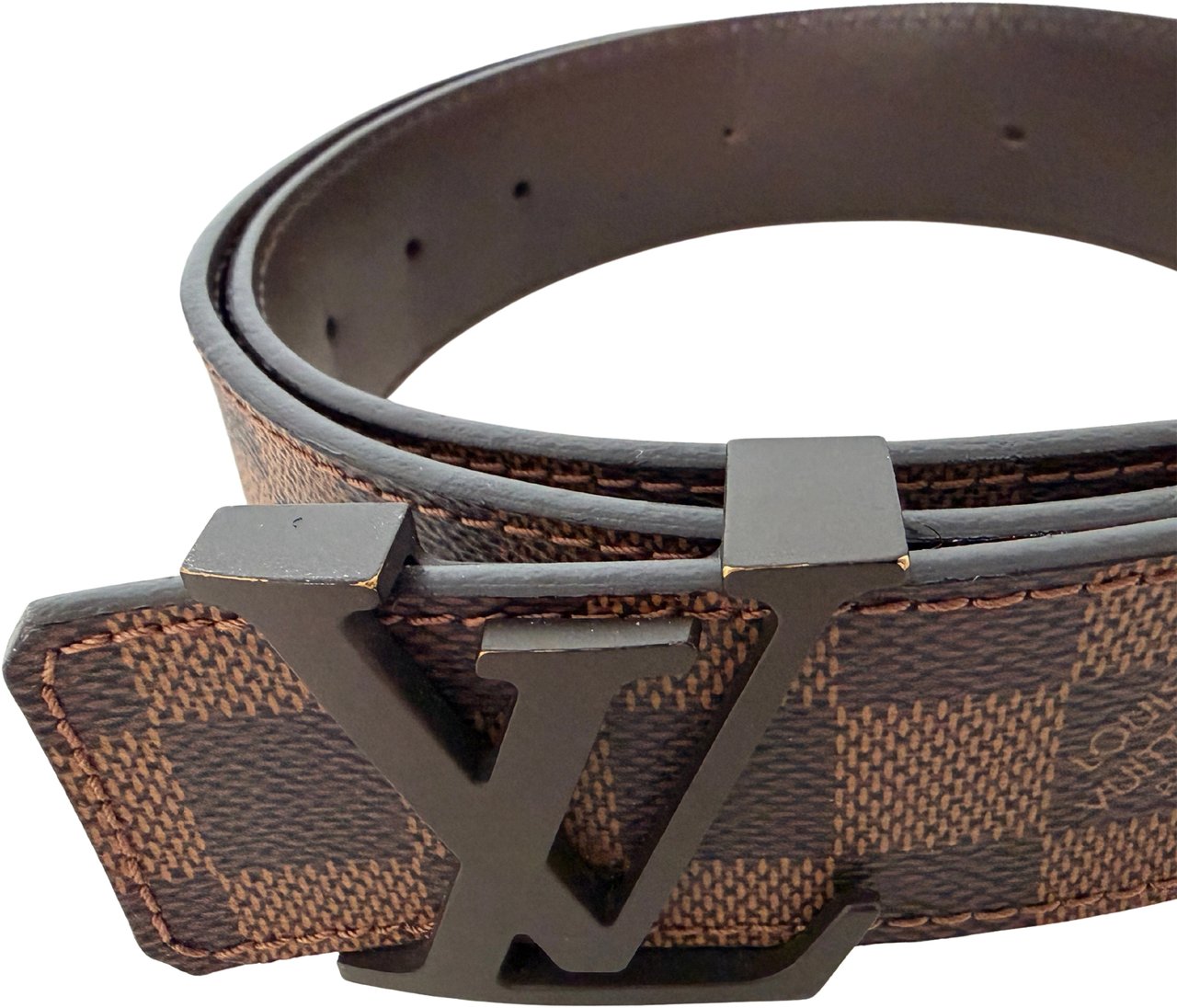 Louis Vuitton Damier Ebene LV Initiales Belt 85cm / very good Bruin