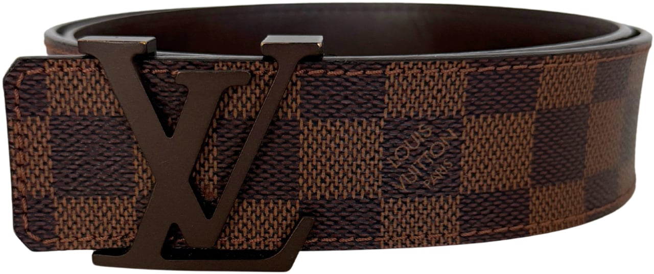 Louis Vuitton Damier Ebene LV Initiales Belt 85cm / very good Bruin