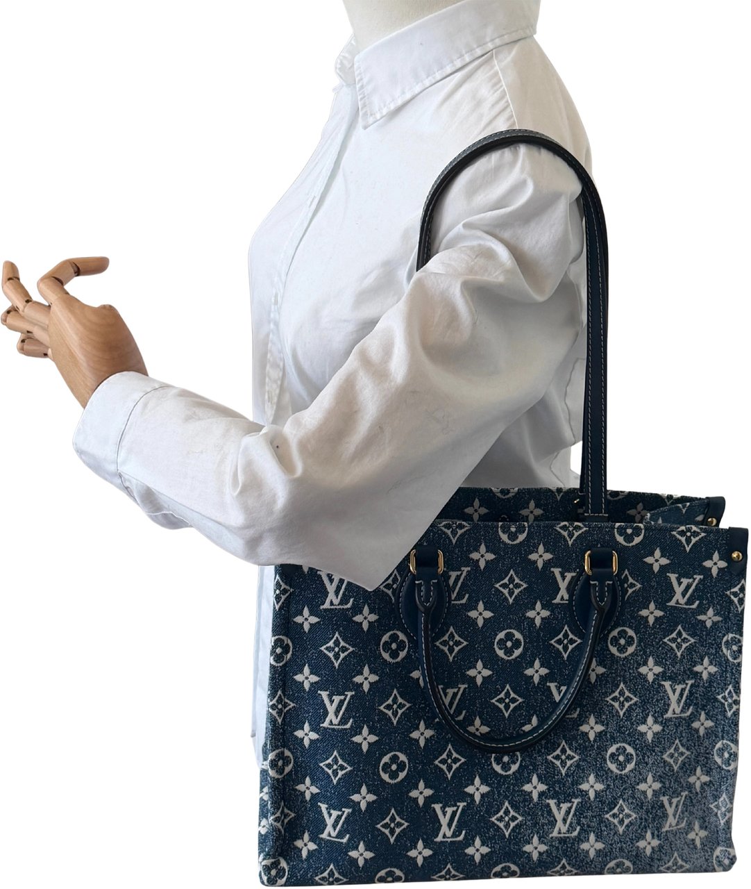 Louis Vuitton Louis Vuitton Onthego MM bleu Denim M59608 Fullset / neuwertig Blauw
