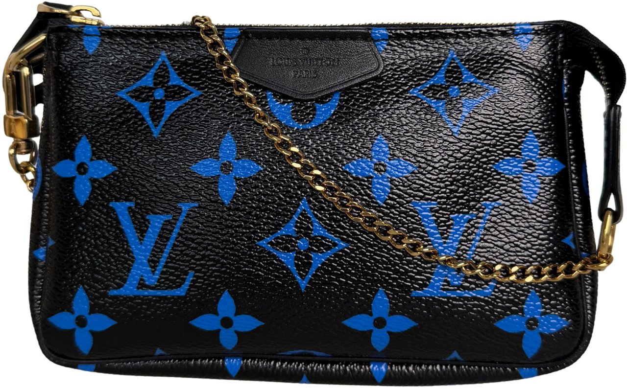 Louis Vuitton Louis Vuitton Monogram Mini Pochette Accessories black blue Blauw