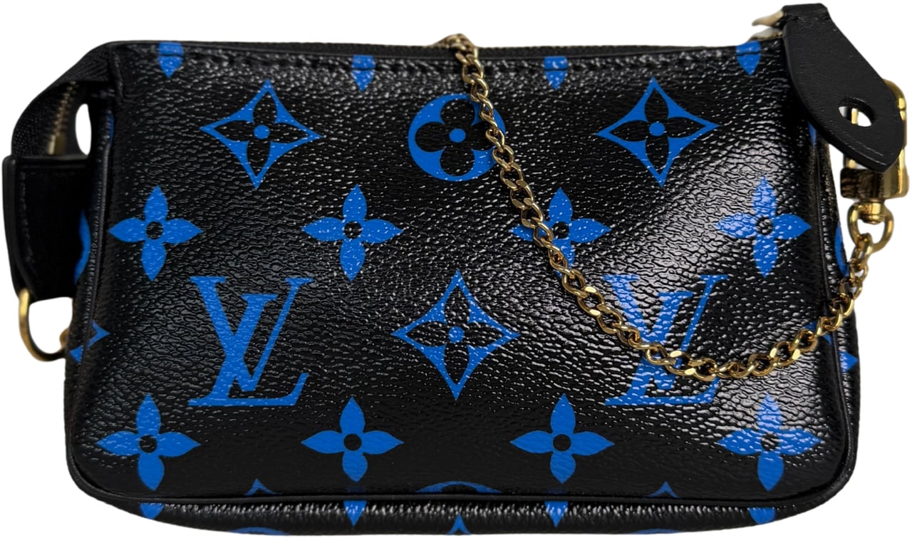 Louis Vuitton Louis Vuitton Monogram Mini Pochette Accessories black blue Blauw