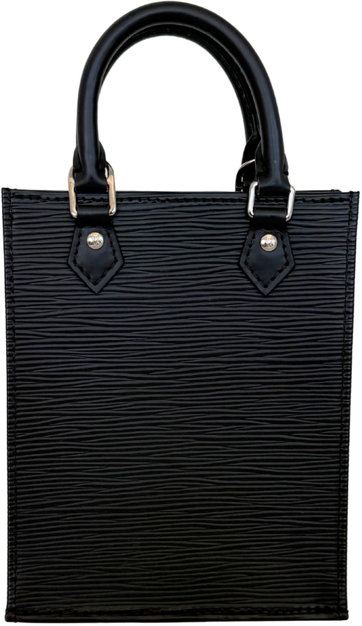 Louis Vuitton Louis Vuitton Petit Sac Plat Epi Leather Black M81238 Full Set Zwart
