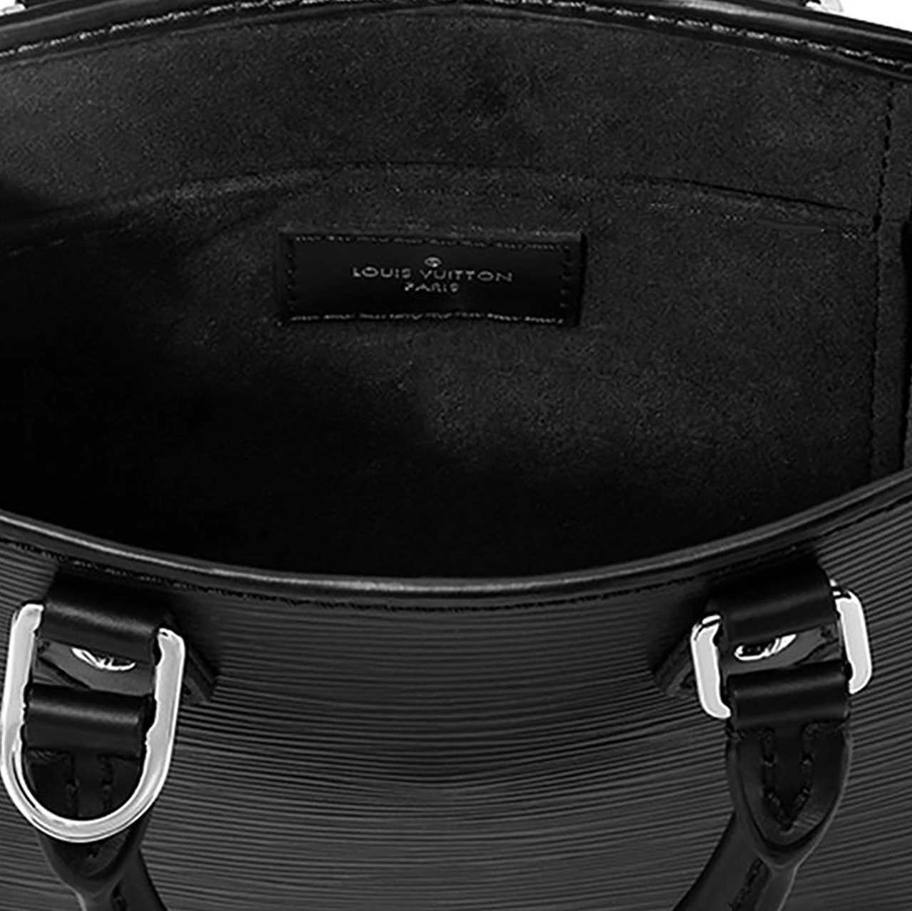 Louis Vuitton Louis Vuitton Petit Sac Plat Epi Leather Black M81238 Full Set Zwart