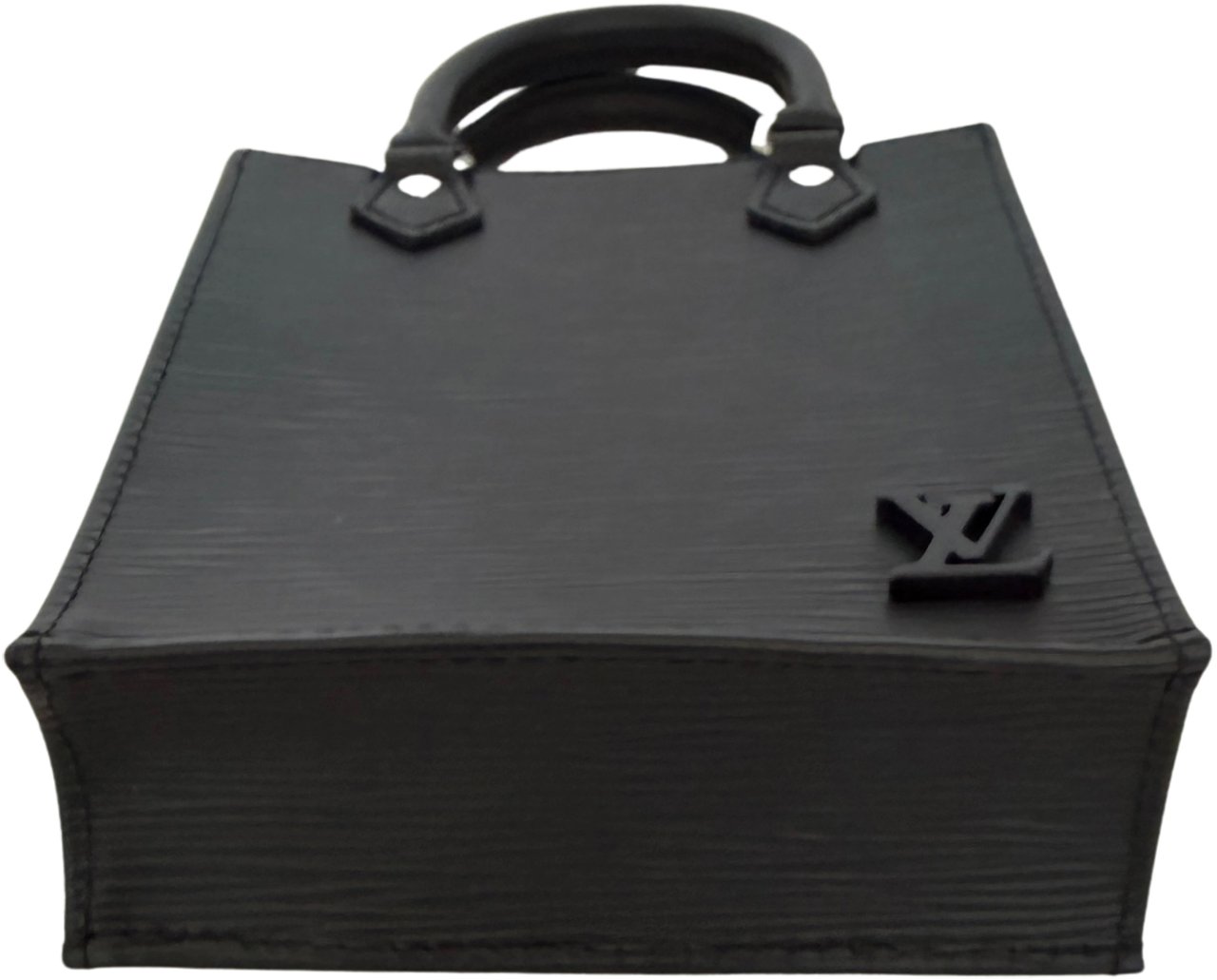 Louis Vuitton Louis Vuitton Petit Sac Plat Epi Leather Black M81238 Full Set Zwart