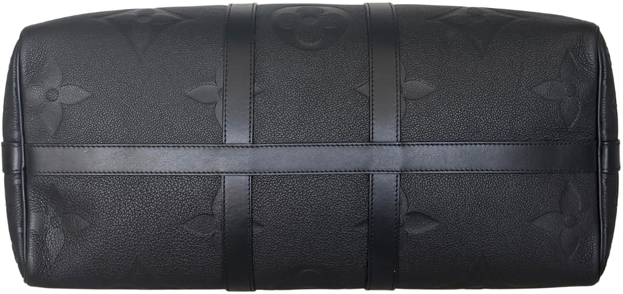 Louis Vuitton Louis Vuitton Keepall 45 Bandouliere Empreinte Giant Leather black Zwart