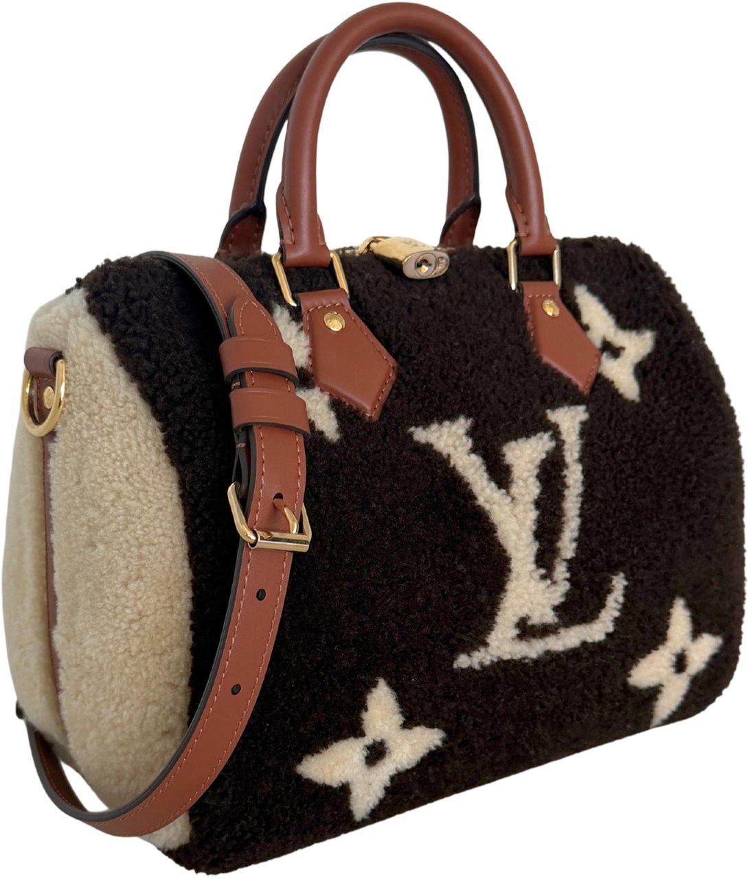 Louis Vuitton Monogram Teddy Speedy Bandouliere 25 M55422 Bruin