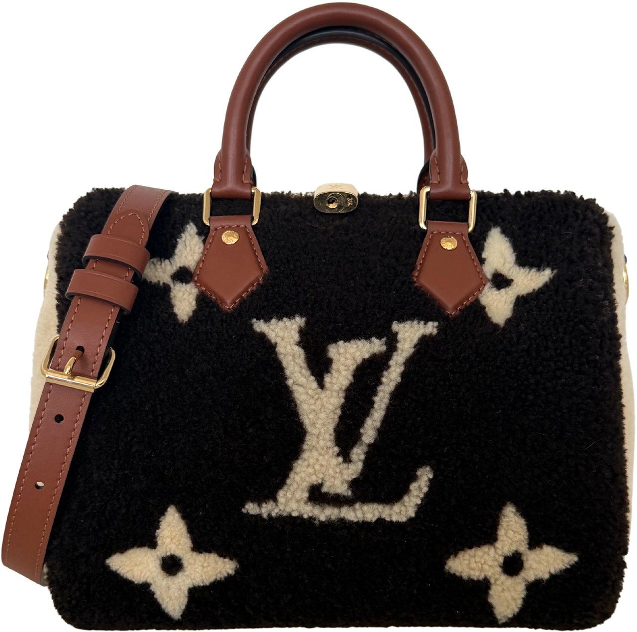 Louis Vuitton Monogram Teddy Speedy Bandouliere 25 M55422 Bruin