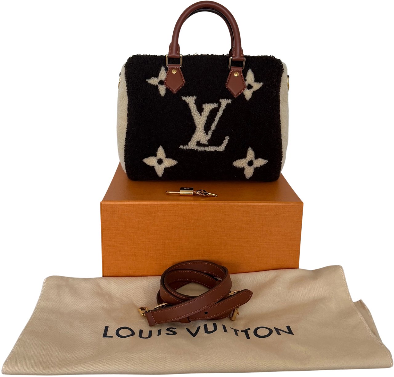 Louis Vuitton Monogram Teddy Speedy Bandouliere 25 M55422 Bruin