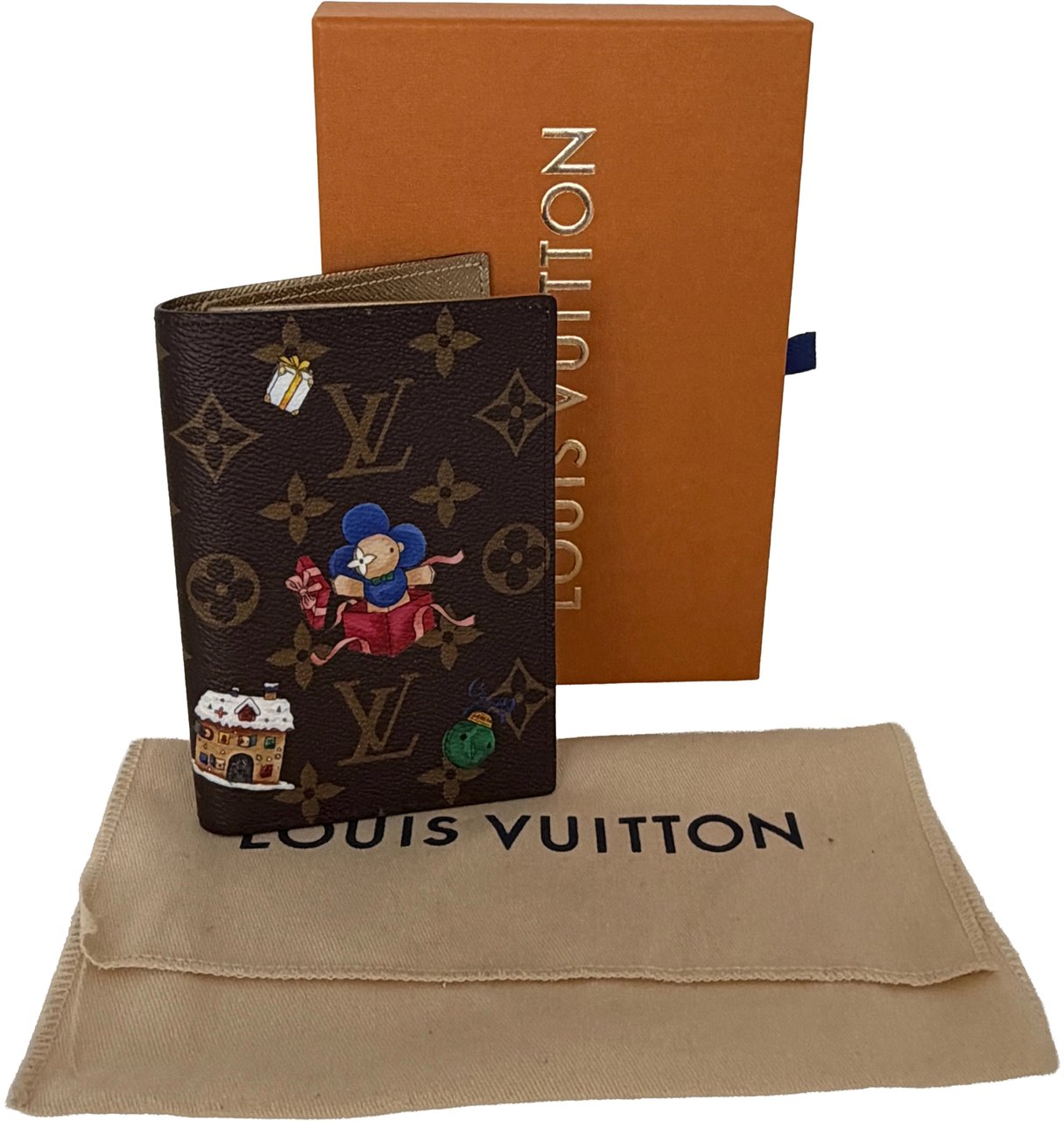 Louis Vuitton Vivienne 2025 Passport Cover Monogram Iced Gold Full Set / mint condition Bruin