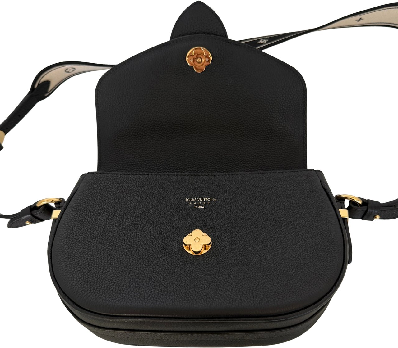 Louis Vuitton Pont 9 Soft MM Leather Black M58967 Full Set Zwart
