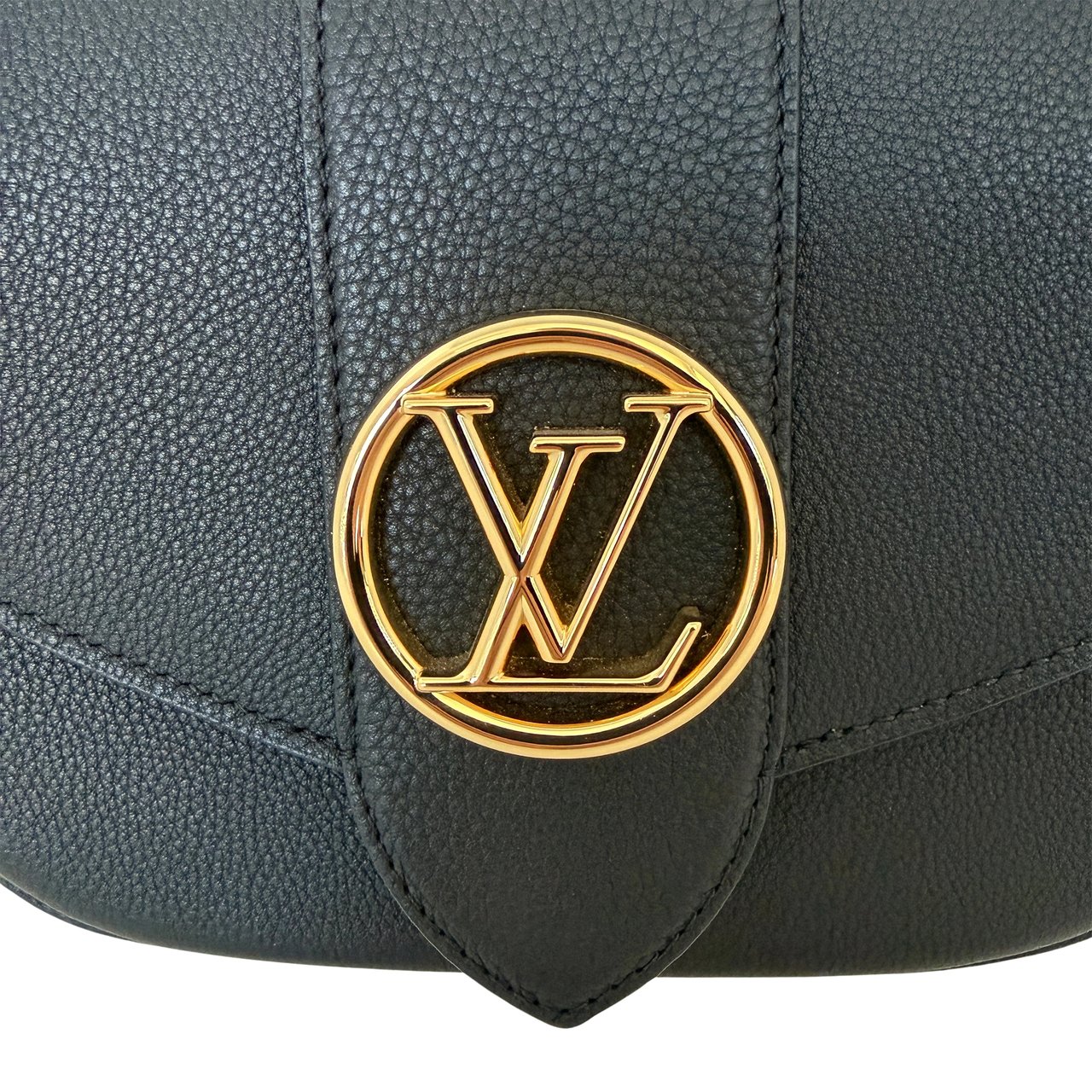 Louis Vuitton Pont 9 Soft MM Leather Black M58967 Full Set Zwart
