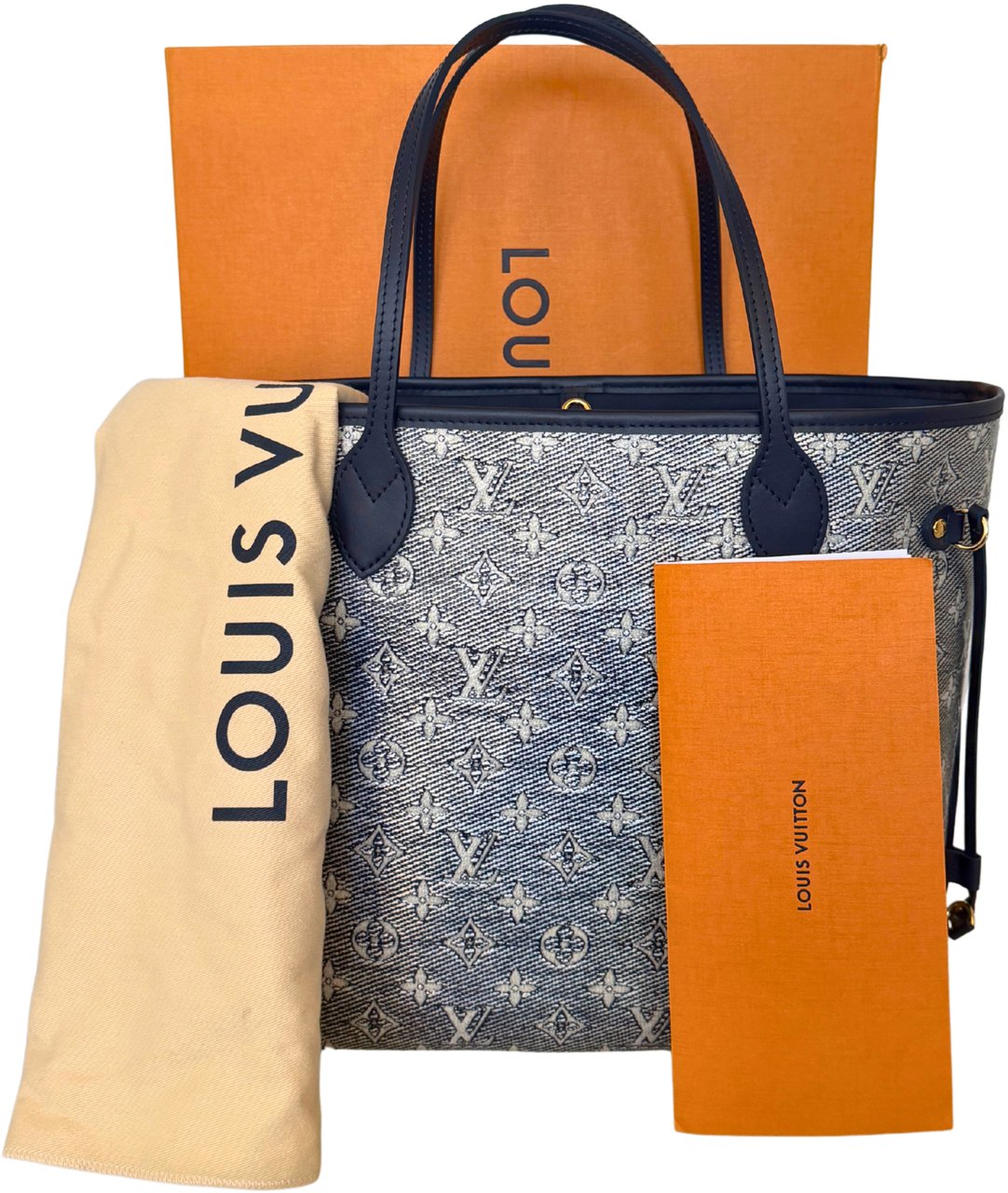 Louis Vuitton Louis Vuitton Neverfull MM Monogram M22921 Full Set Blauw
