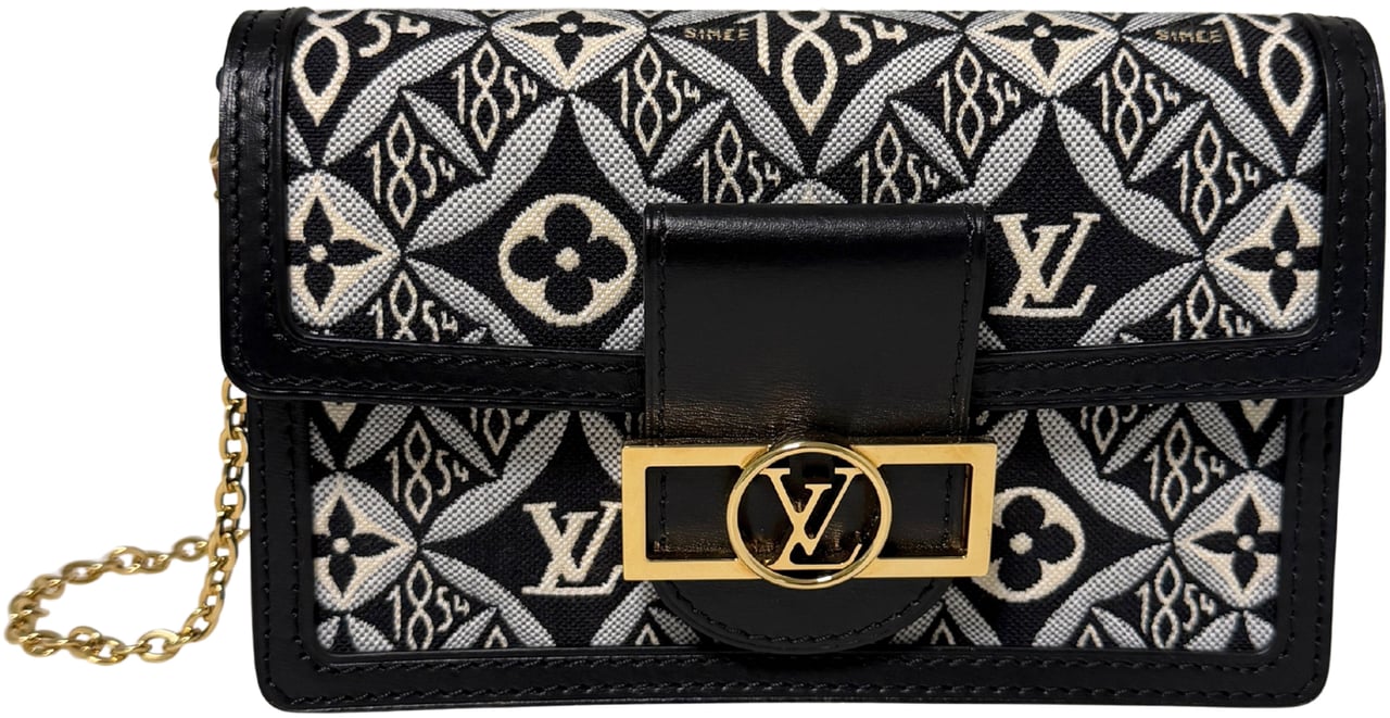 Louis Vuitton Jacquard Since 1854 Dauphine Chain Wallet Grijs
