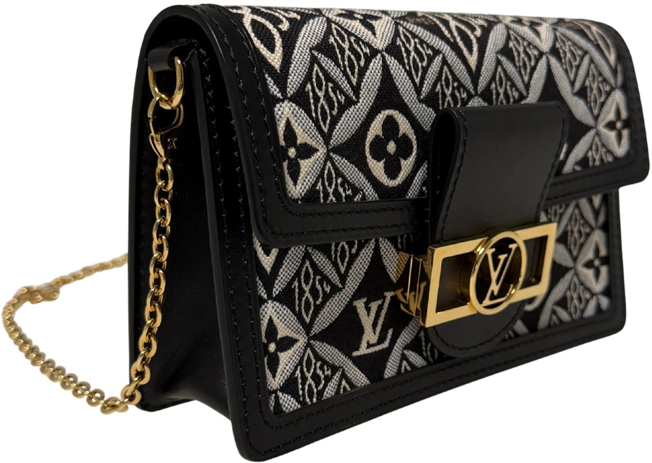 Louis Vuitton Jacquard Since 1854 Dauphine Chain Wallet Grijs