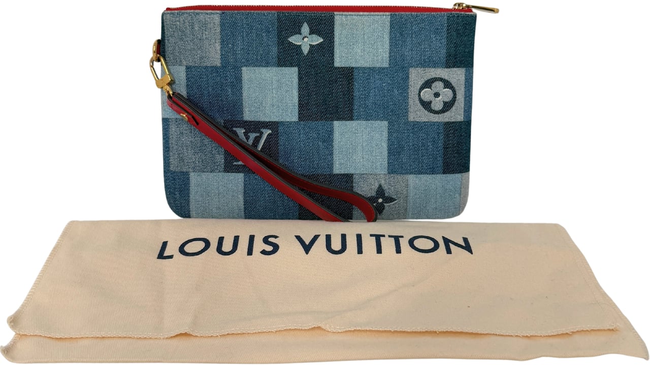 Louis Vuitton Louis Vuitton City Pouch Denim M68761 / very good Blauw