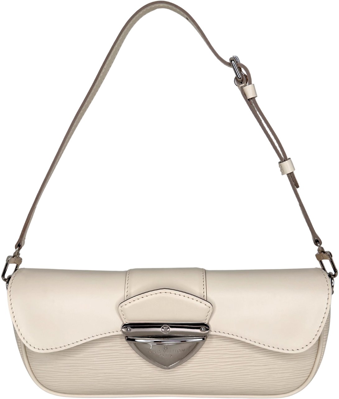 Louis Vuitton Montaigne Clutch Epi Leather cream Wit