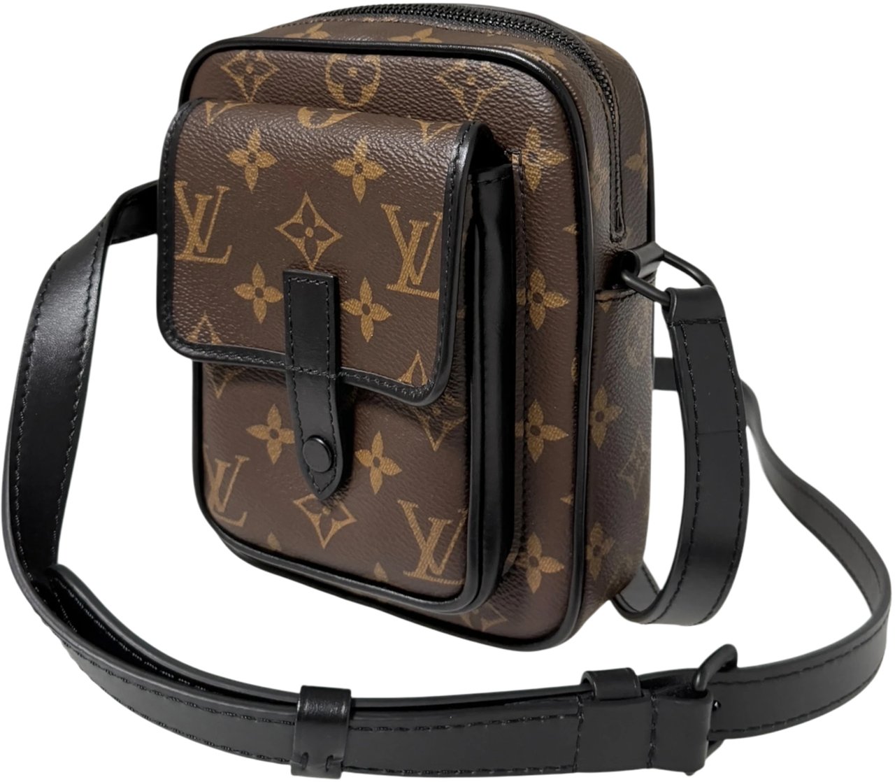 Louis Vuitton Christopher Wearable Wallet Monogram Macassar Full Set Bruin