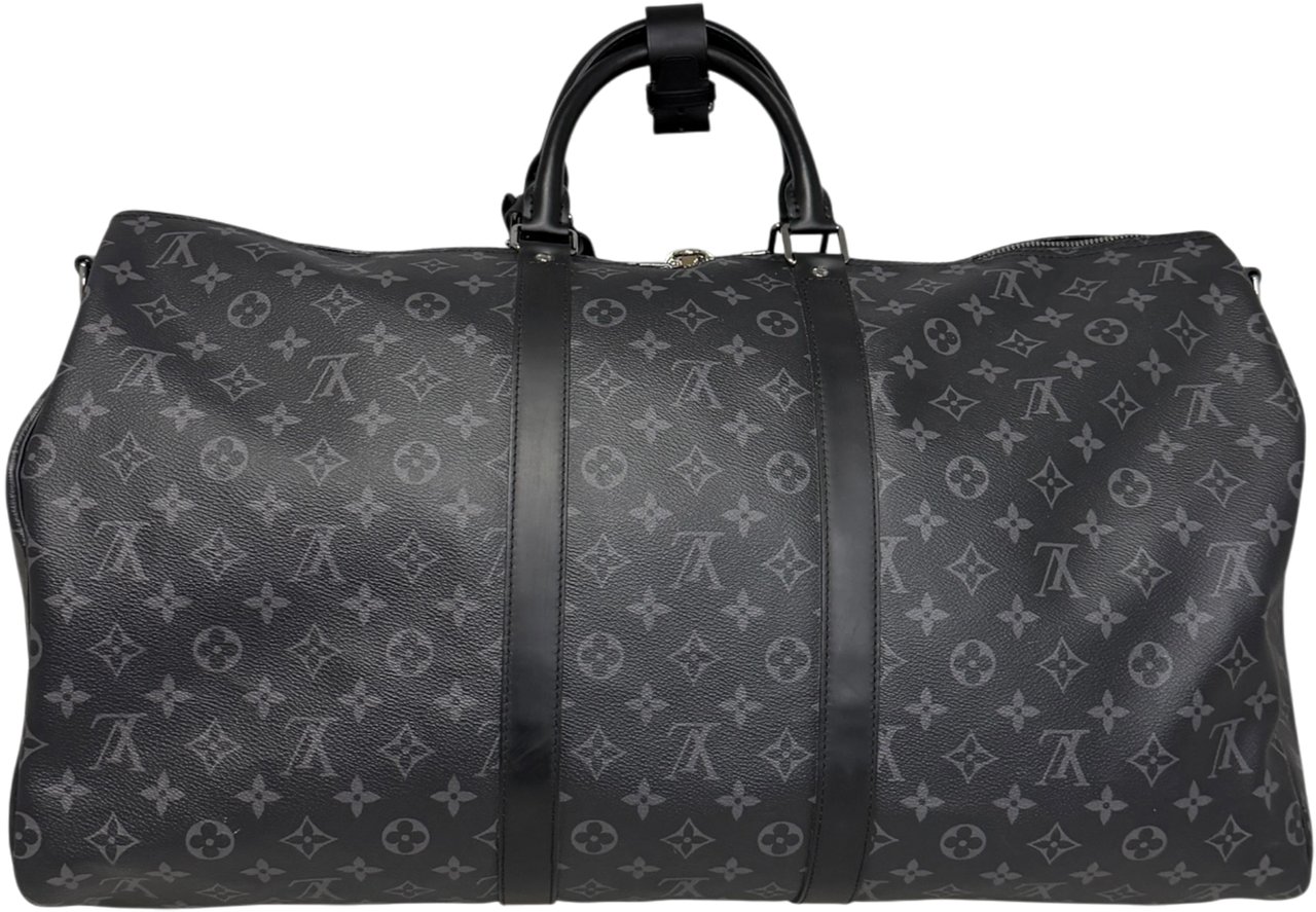 Louis Vuitton Keepall 55 Monogram Eclipse M40605 / sehr gut Grijs
