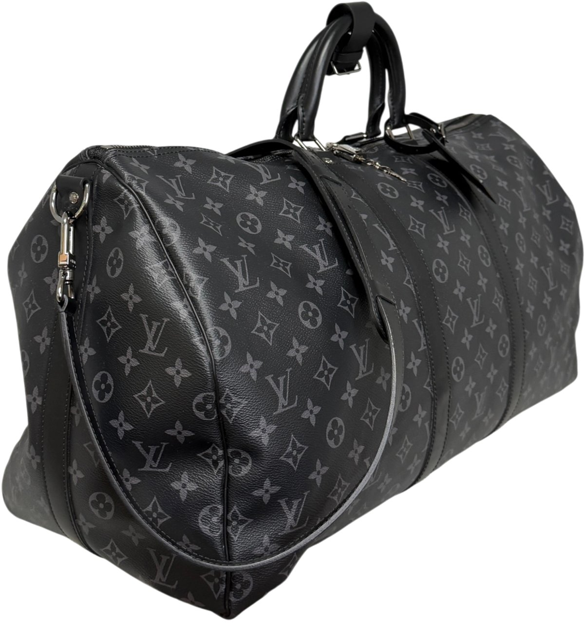 Louis Vuitton Keepall 55 Monogram Eclipse M40605 / sehr gut Grijs