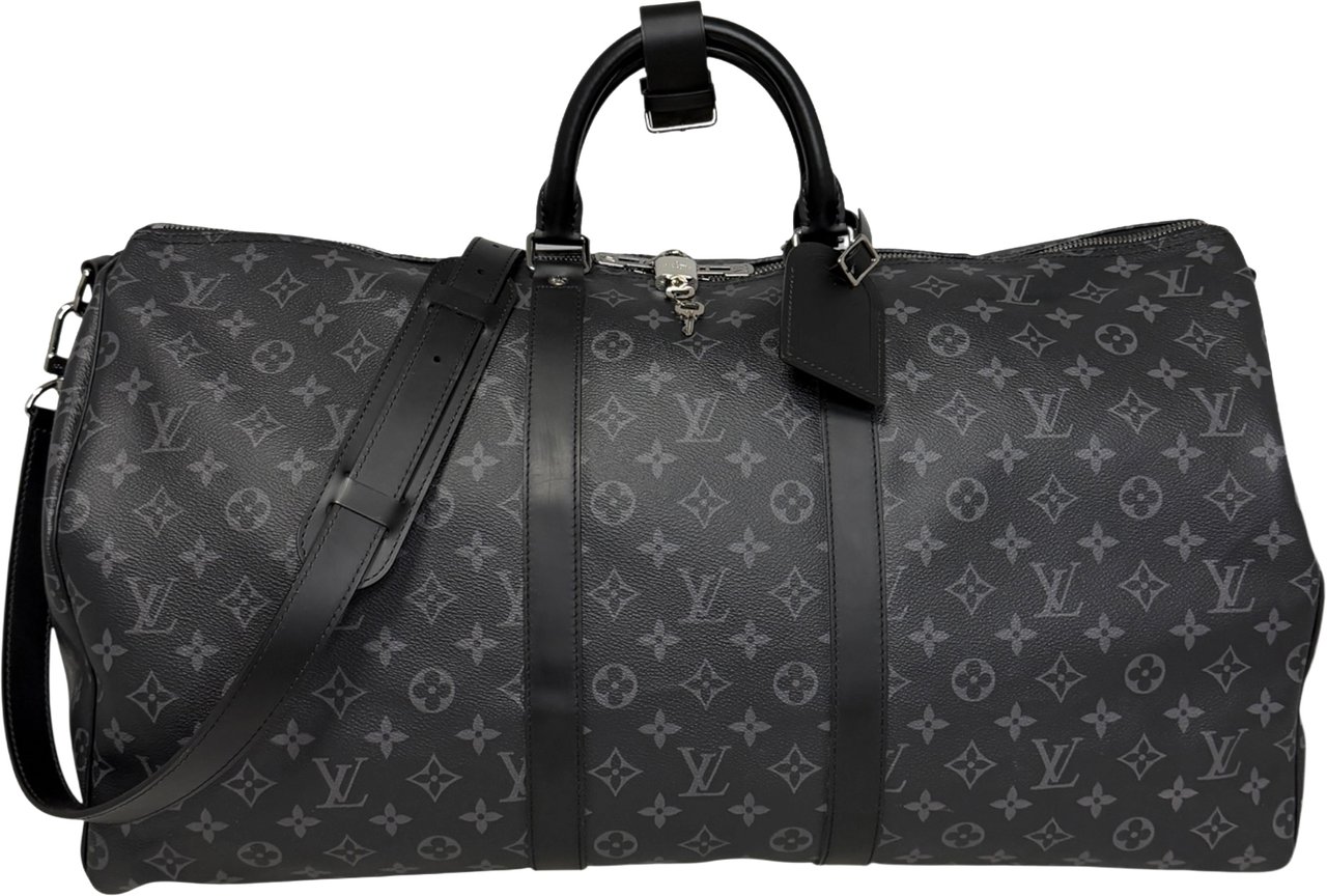 Louis Vuitton Keepall 55 Monogram Eclipse M40605 / sehr gut Grijs