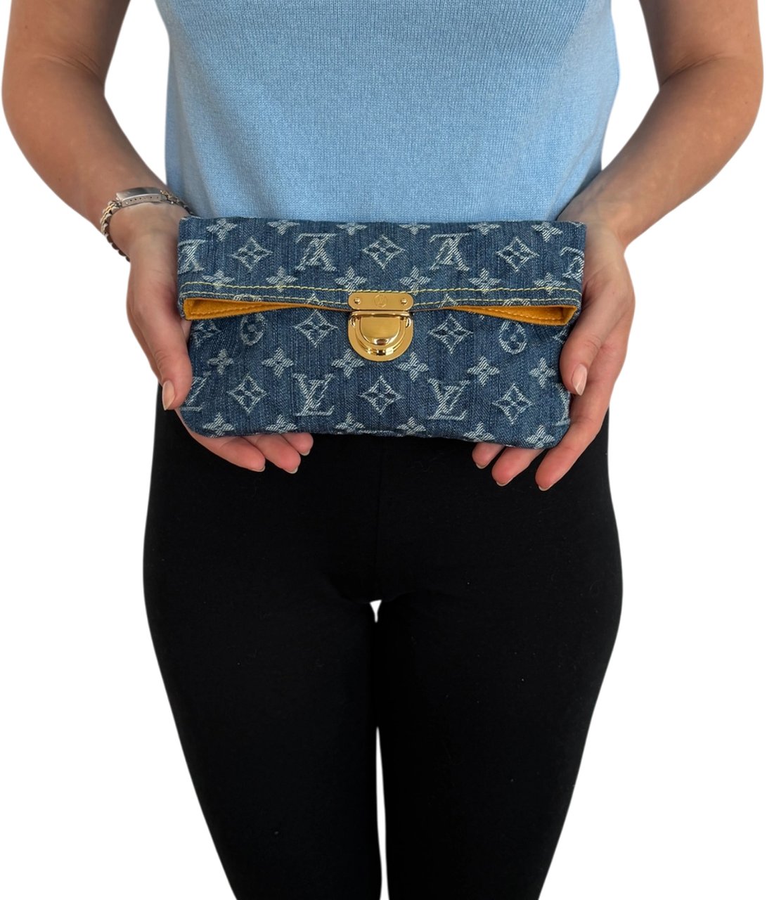 Louis Vuitton Pochette Plate Denim M95007 Fullset /neuwertig Blauw