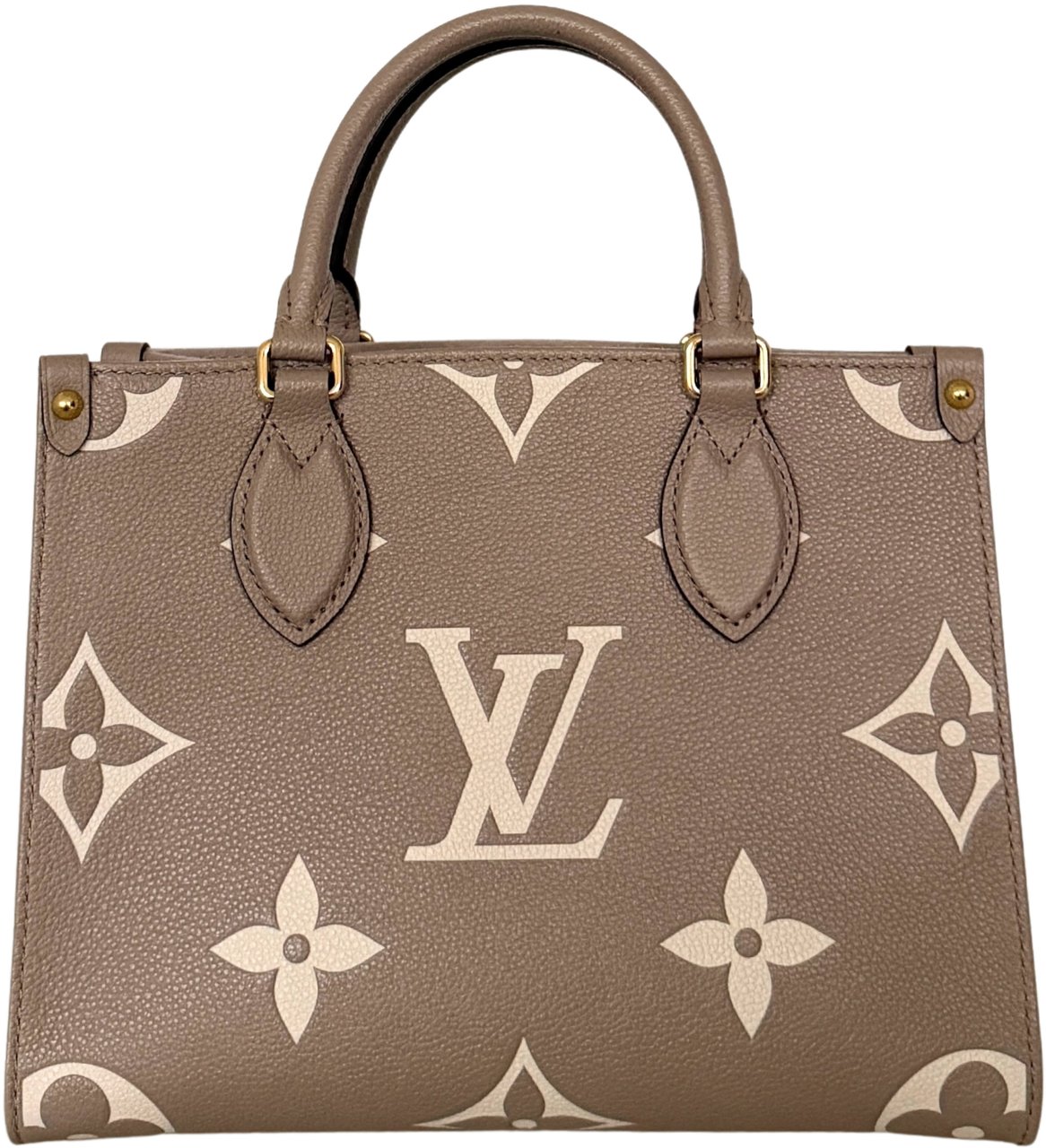 Louis Vuitton OnTheGo PM Monogram Empreinte Tourterelle / Creme Full Set / Very Good Beige