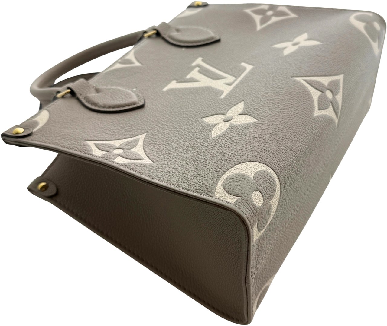 Louis Vuitton OnTheGo PM Monogram Empreinte Tourterelle / Creme Full Set / Very Good Beige