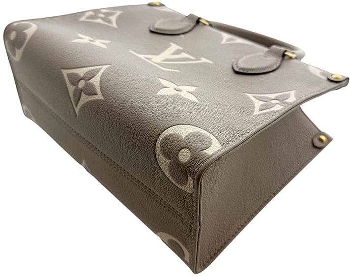 Louis Vuitton OnTheGo PM Monogram Empreinte Tourterelle / Creme Full Set / Very Good Beige