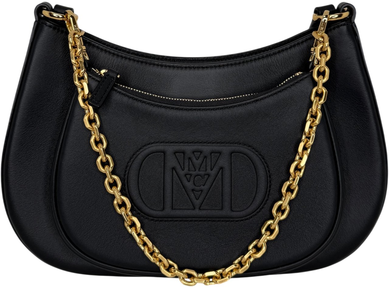 Louis Vuitton MCM Mode Travia mittelgroße Schultertasche Leder schwarz / neuwertig Zwart