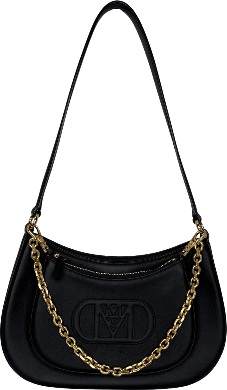 Louis Vuitton MCM Mode Travia mittelgroße Schultertasche Leder schwarz / neuwertig Zwart
