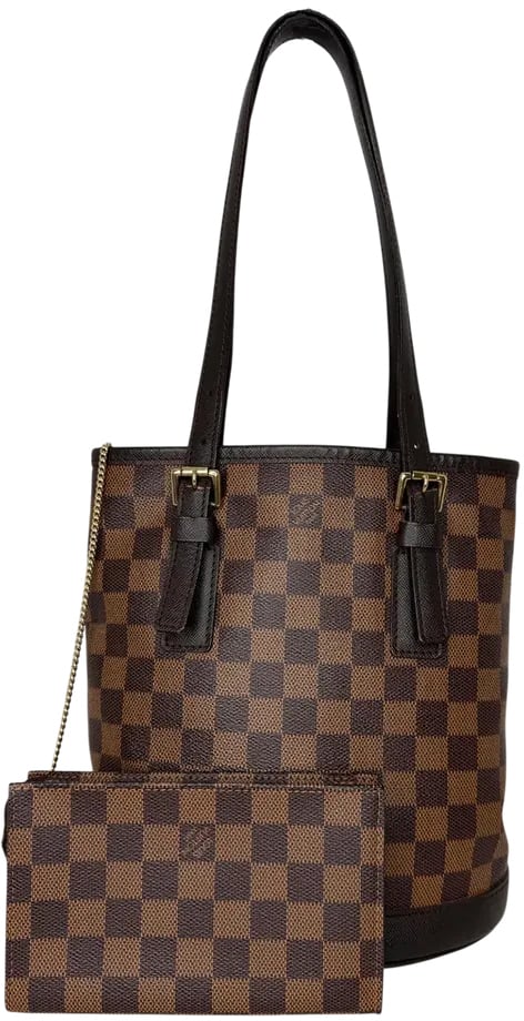 Louis Vuitton Marais Bucket Damier Ebene Bruin