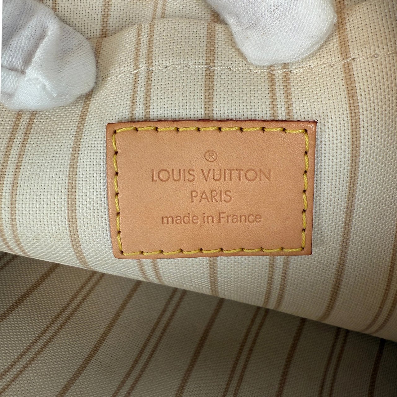 Louis Vuitton Neverfull MM Damier Azur Canvas Beige Fullset / gut Beige