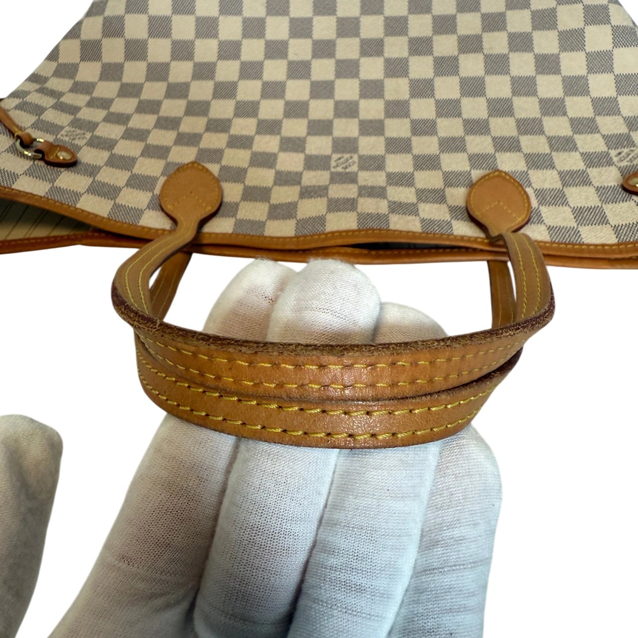 Louis Vuitton Neverfull MM Damier Azur Canvas Beige Fullset / gut Beige