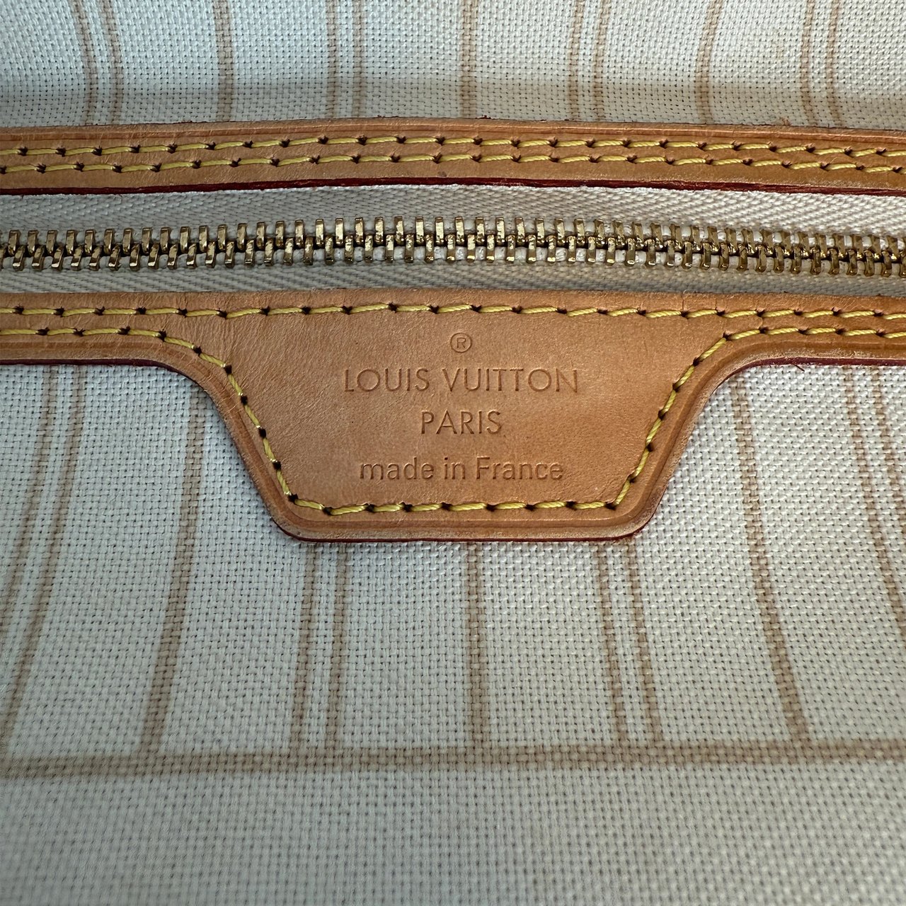 Louis Vuitton Neverfull MM Damier Azur Canvas Beige Fullset / gut Beige