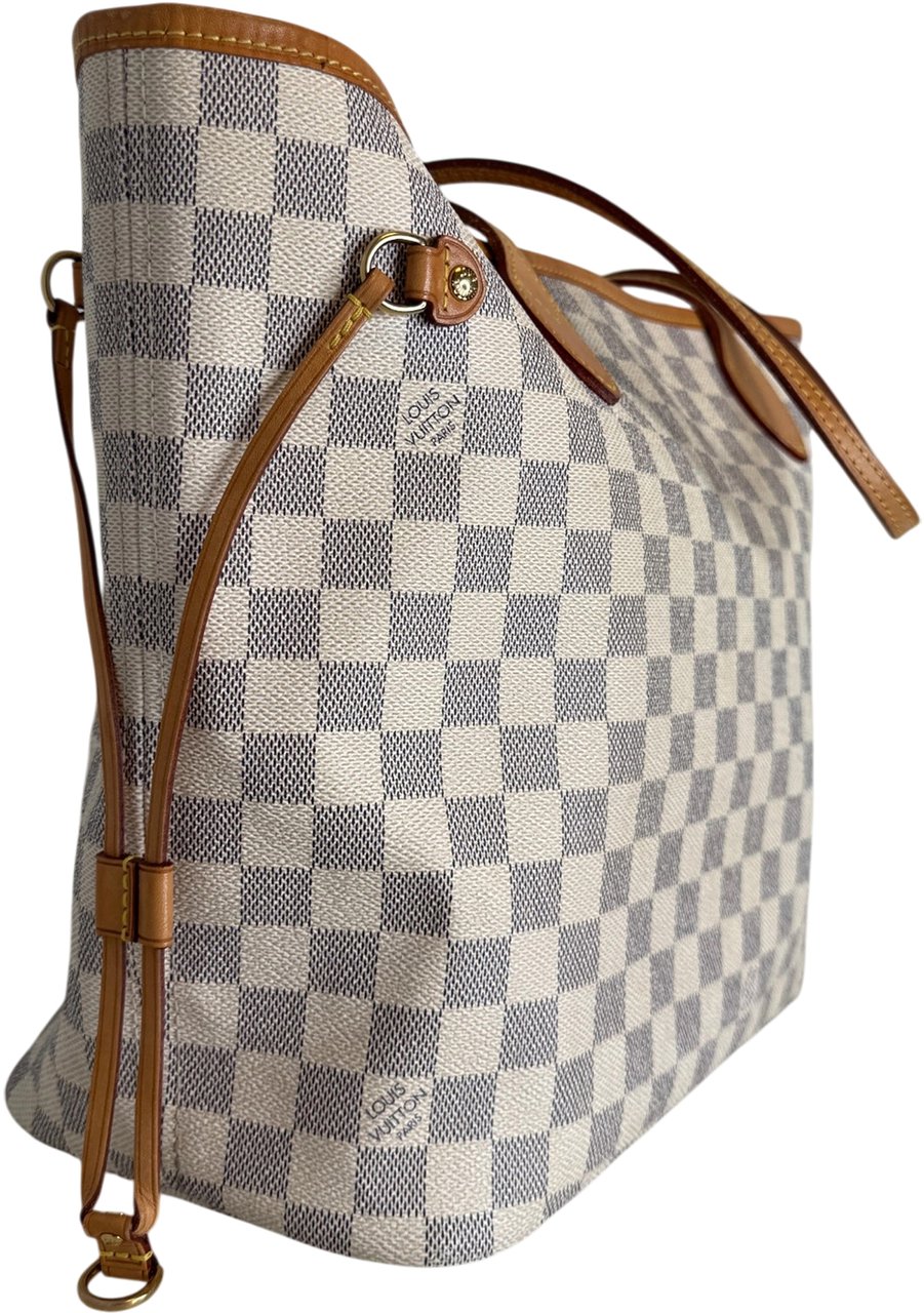 Louis Vuitton Neverfull MM Damier Azur Canvas Beige Fullset / gut Beige