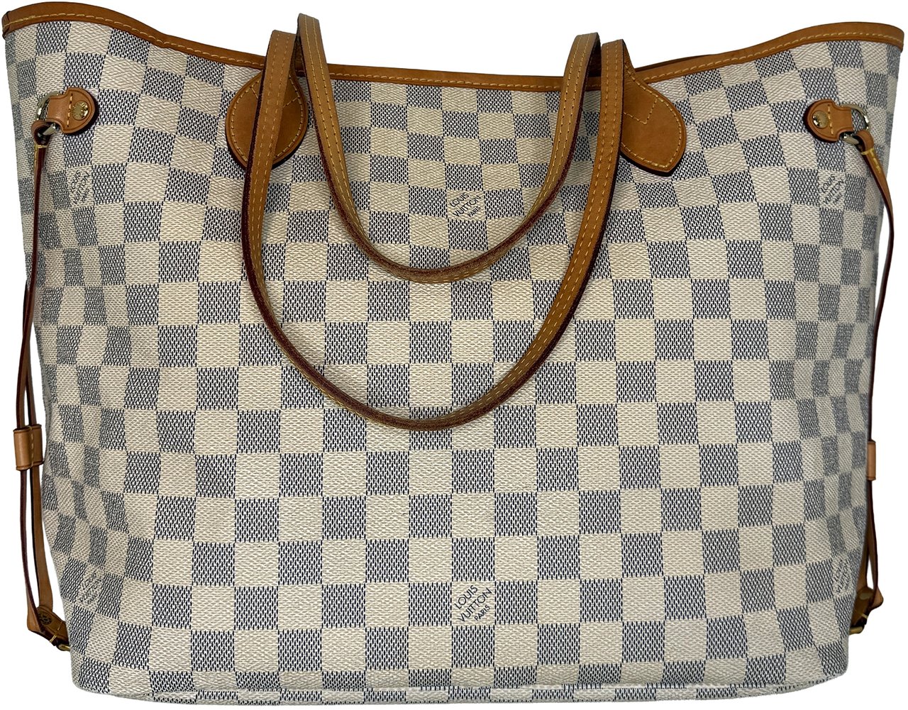 Louis Vuitton Neverfull MM Damier Azur Canvas Beige Fullset / gut Beige