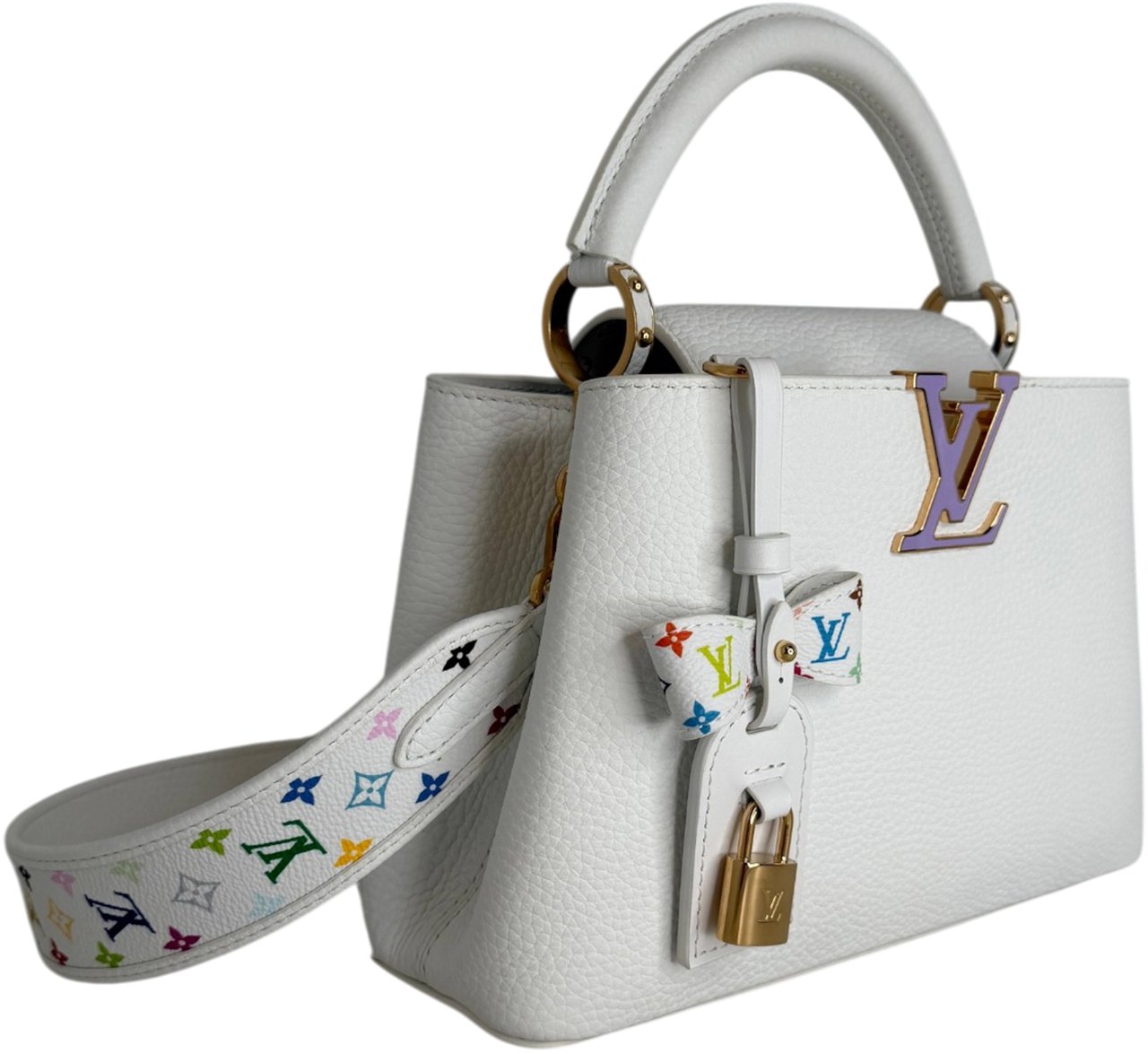Louis Vuitton x Takashi Murakami Capucines BB Weiß Fullset Wit