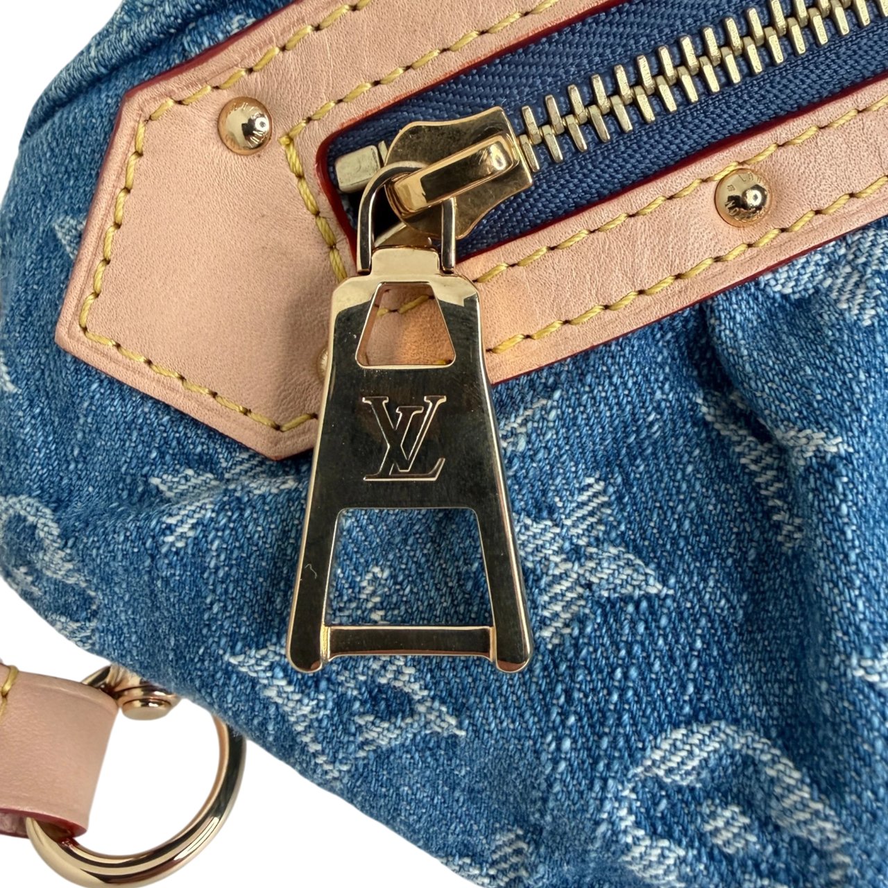 Louis Vuitton High Rise Monogram Denim M46837 Blau Fullset Blauw