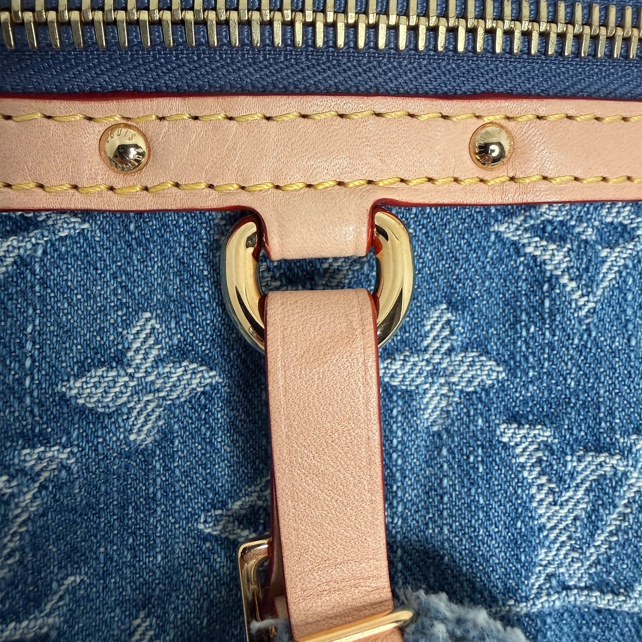 Louis Vuitton High Rise Monogram Denim M46837 Blau Fullset Blauw